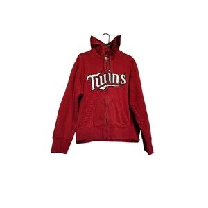 Vintage Nike MLB Minnesota Twins Size Large Full Zip Jacket Hoodie Red
